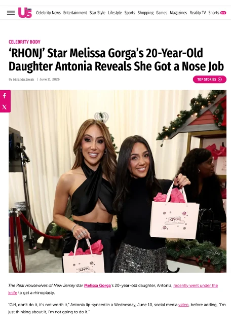 ‘RHONJ’ Star Melissa Gorga’s 20-Year-Old Daughter Antonia Reveals She Got a Nose Job